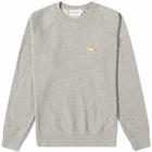 Maison Kitsuné Men's Chillax Fox Patch Classic Crew Sweat in Grey Melange