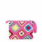 MC2 Saint Barth Parisienne Pink Crochet Pouch Bag With Saint Barth Embroidery