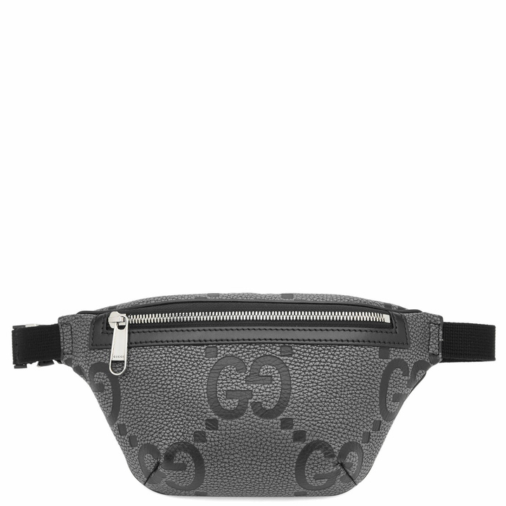 Photo: Gucci Men's GG Jumbo Leather Belt Bag in Black 