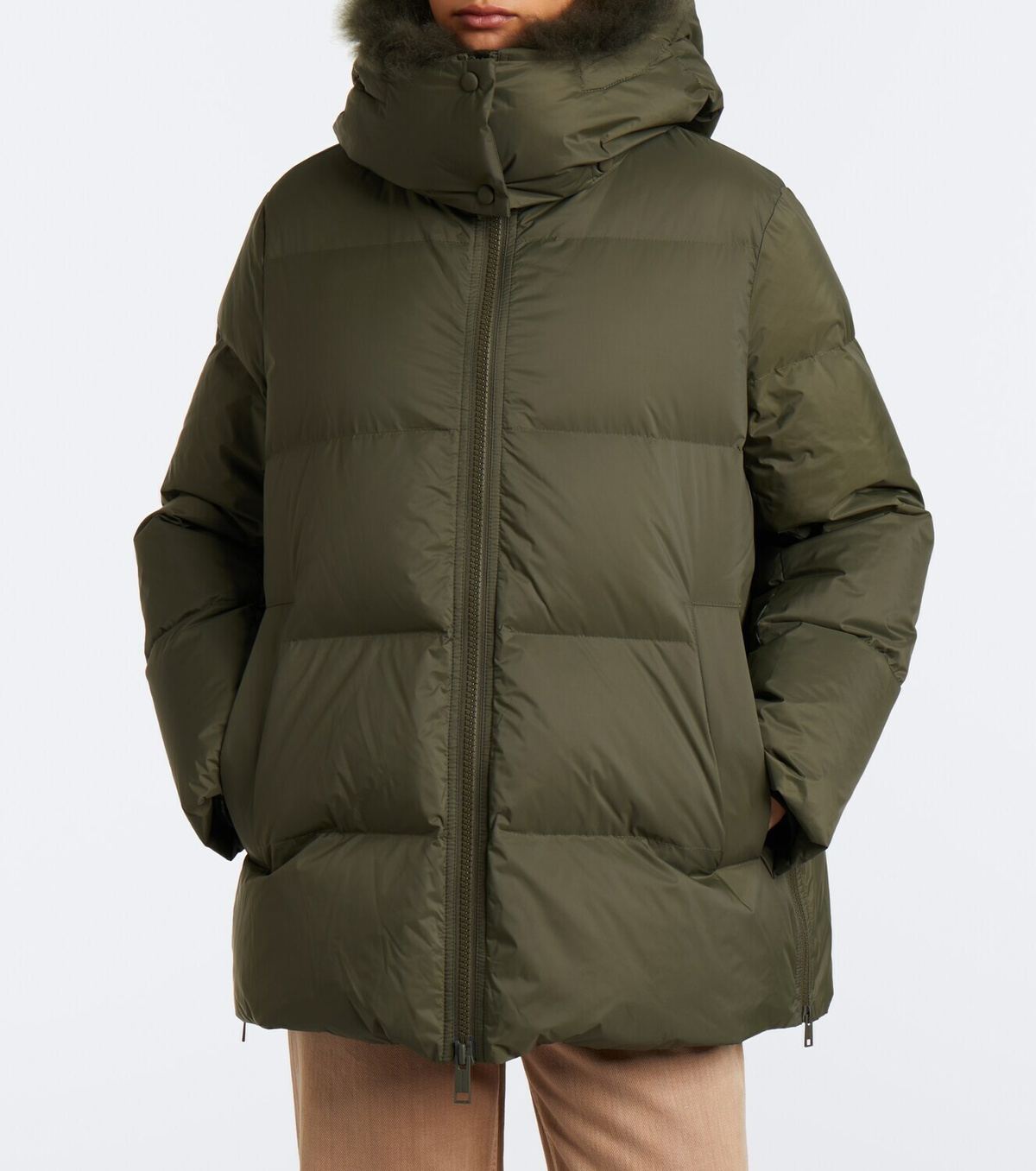 Yves Salomon Shearling-trimmed down jacket