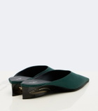 Alaïa Invisible satin wedge mules