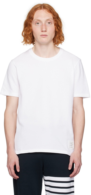 Photo: Thom Browne White Stripe Trim T-Shirt