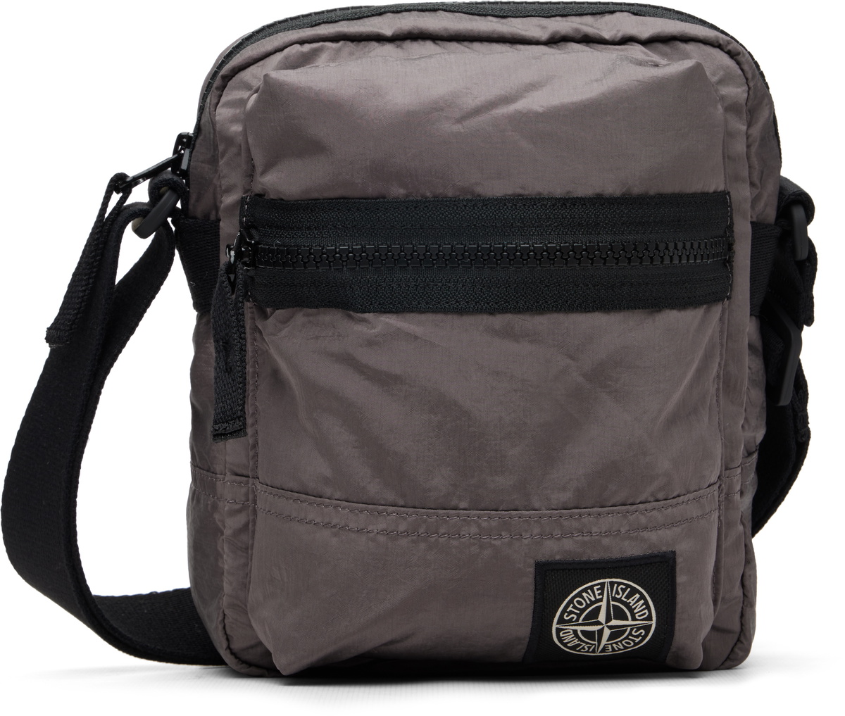Stone Island Gray 9200015 Coated Nylon Metal ECONYL Pouch Stone Island