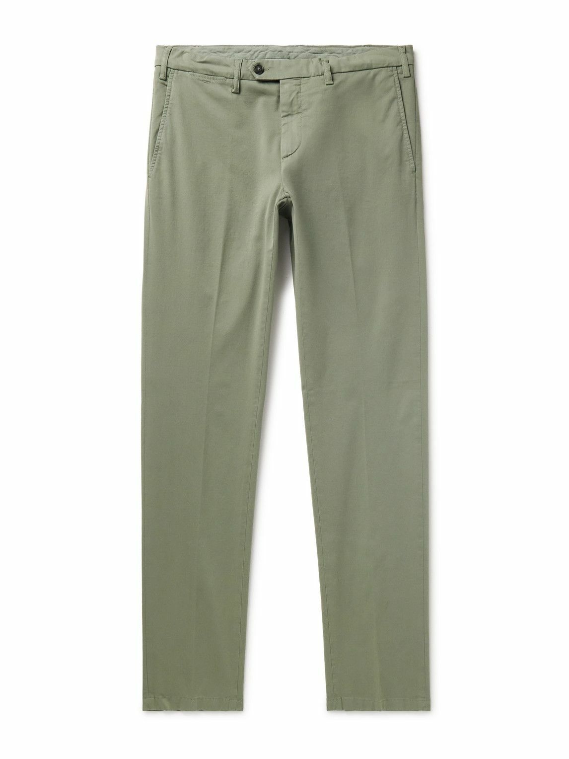 Photo: Canali - Slim-Fit Cotton-Blend Twill Chinos - Green