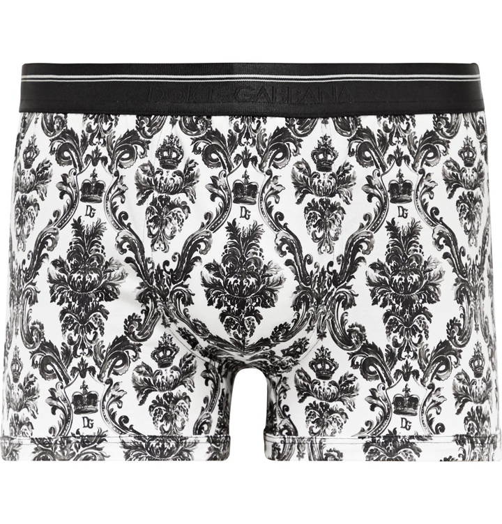 Photo: Dolce & Gabbana - Printed Cotton-Jersey Boxer Shorts - Multi