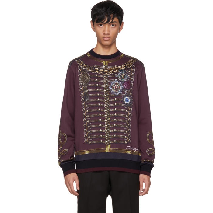 Photo: Dolce and Gabbana Burgundy Knight Sweatshirt