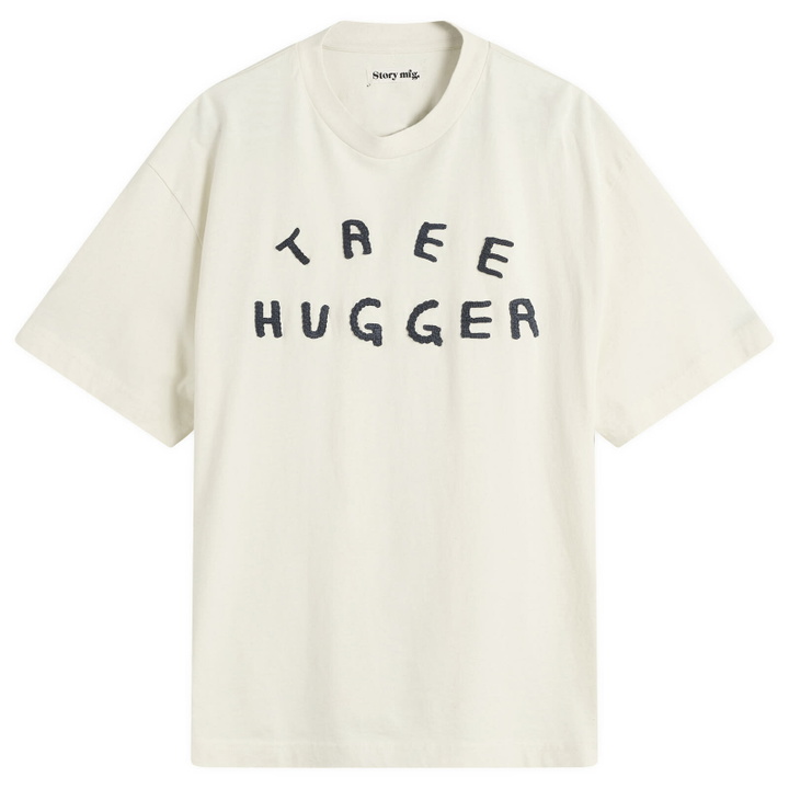 Photo: Story mfg. Men's Story mfg Grateful Tree Hugger Short Sleeve T-Shirt in Ecru