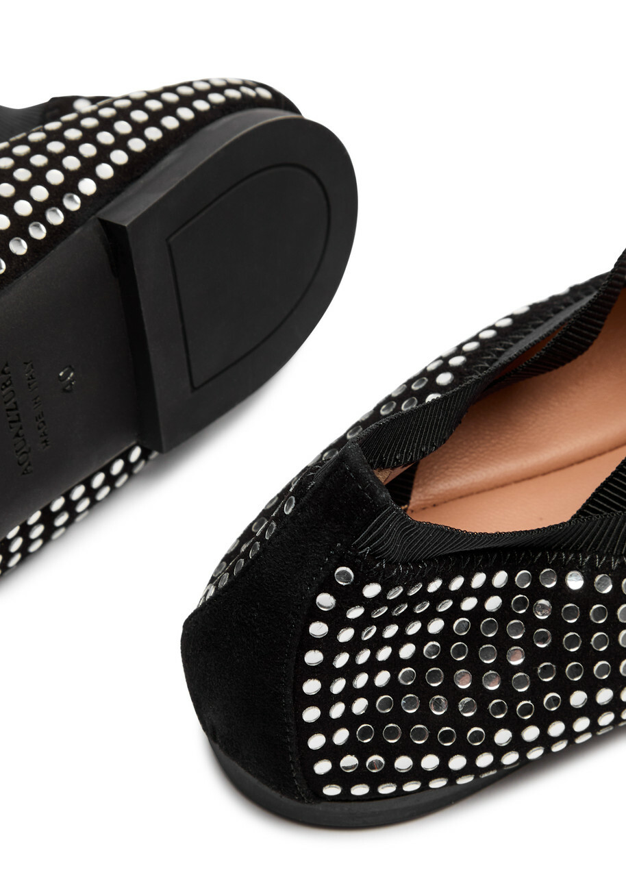 Aquazzura Remix Stud-embellished Ballet Flats Black And