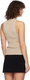 Courrèges Brown Mock Neck Rib Tank Top
