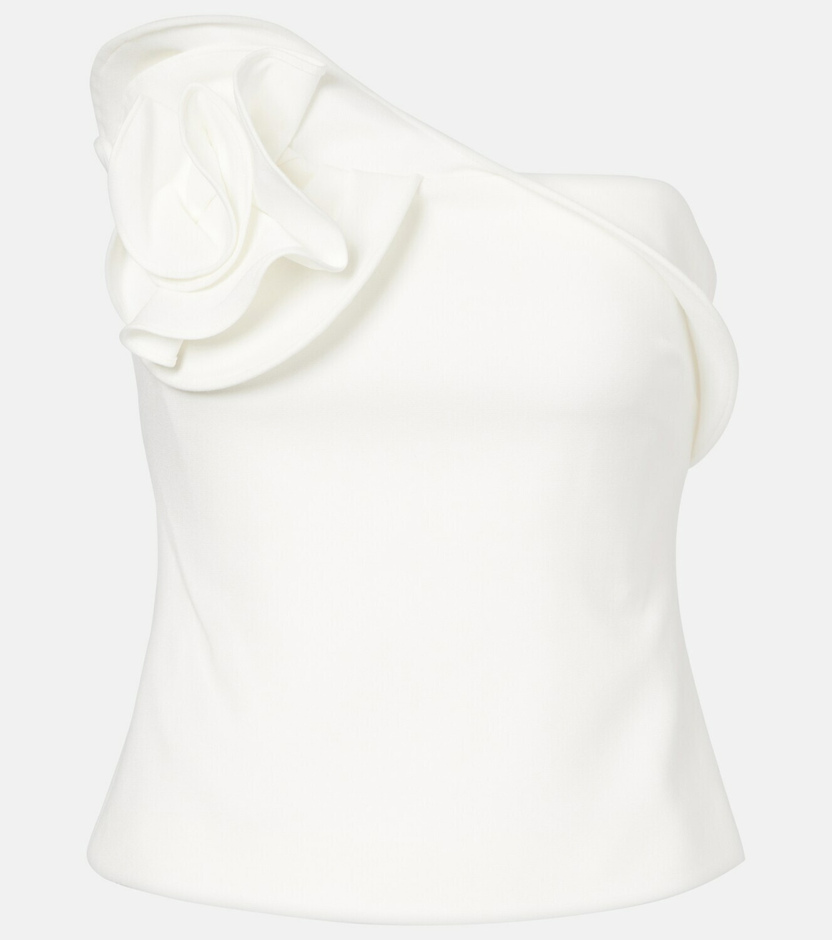 Roland Mouret Floral-appliqué strapless crêpe top