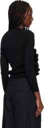 Comme des Garçons Comme des Garçons Black Lambswool Jersey X Flower Embroidery Crewneck Sweater