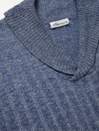 Peter Millar - Naples Shawl-Collar Ribbed-Knit Sweater - Blue