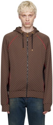 Balmain Brown Mini Monogram Track Jacket