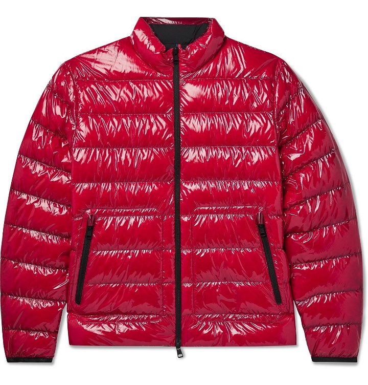 Photo: MONCLER - Agar Logo-Appliquéd Quilted Glossed-Ripstop Down Jacket - Red