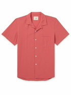 La Paz - Panama Convertible-Collar Cotton-Seersucker Shirt - Red