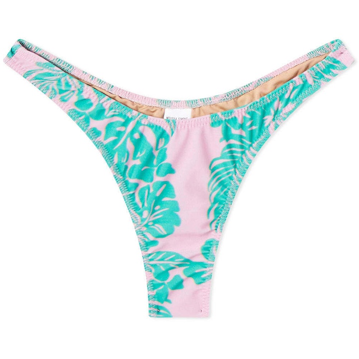 Photo: Melissa Simone Women's Oreya Floral High Cut Bikini Bottom in Pink/Green