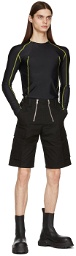 GmbH Black Ripstop Double Zip Cargo Shorts