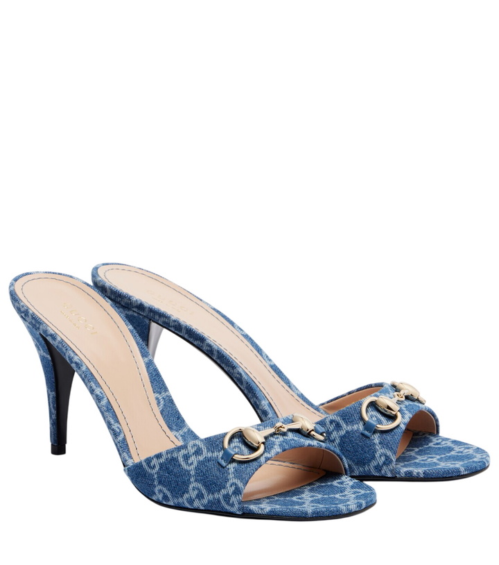 Photo: Gucci Erin Horsebit GG denim mules