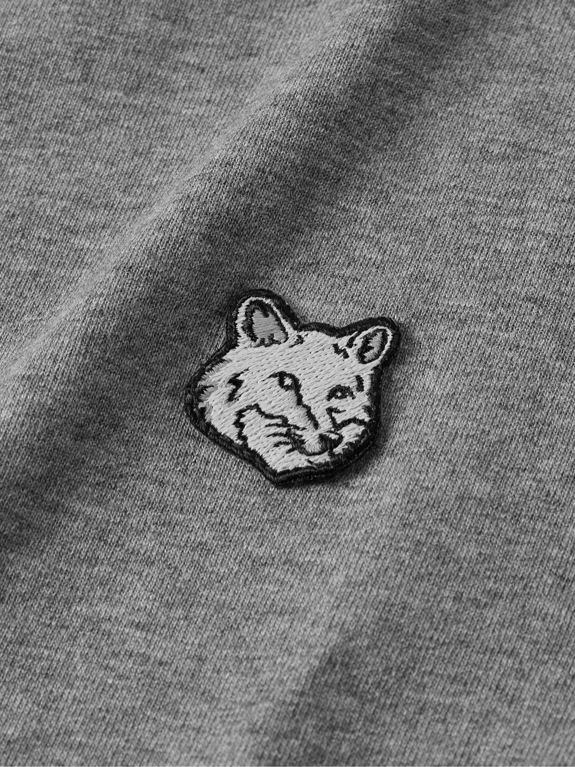 Maison Kitsuné - Logo-Appliquéd Cotton-Jersey T-Shirt - Gray Maison Kitsune