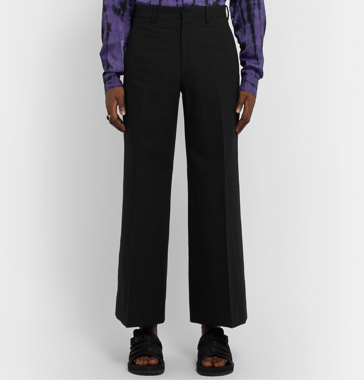 Slim Cropped Pique Suit Trousers | boohoo