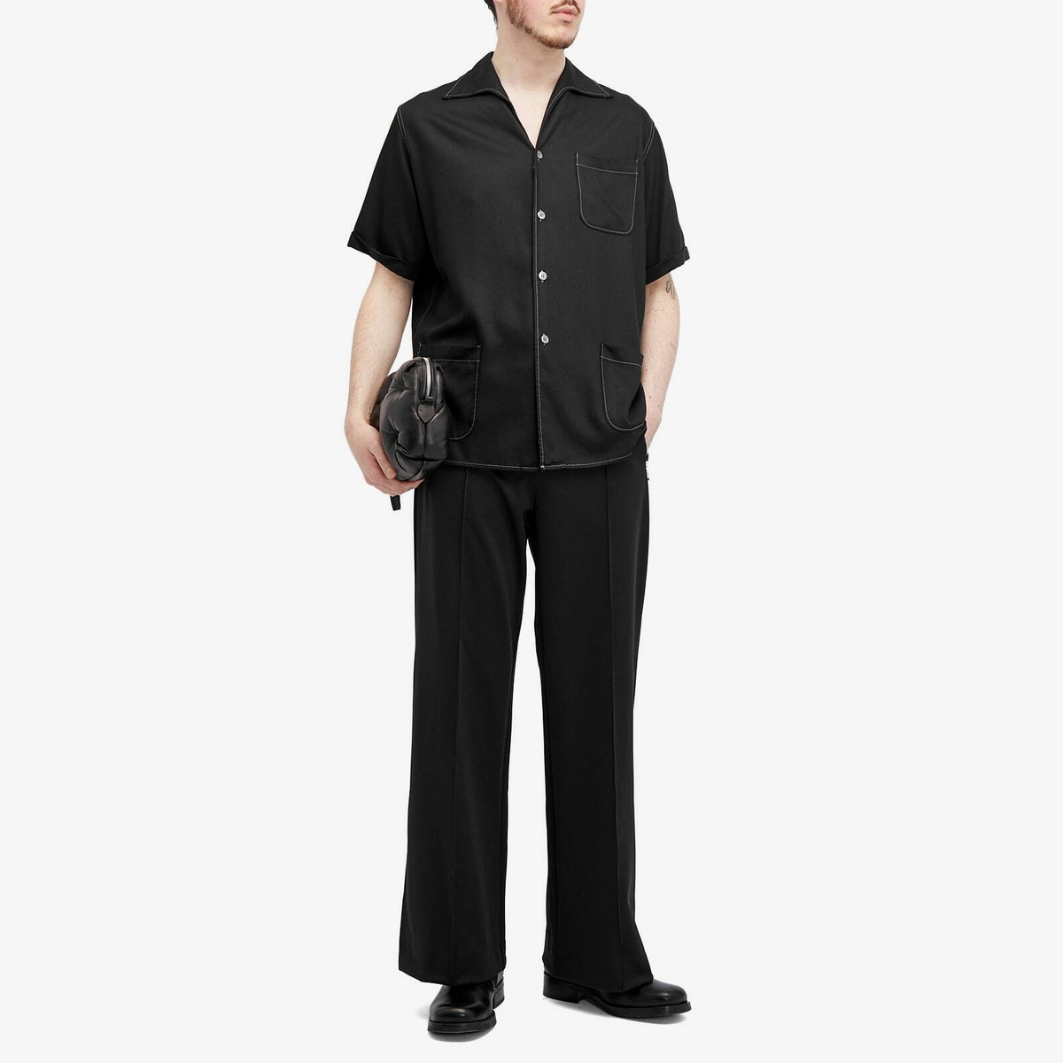JW Anderson Men's Bootcut Track Pant in Black JW Anderson