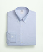 Brooks Brothers Men's Stretch Supima Cotton Non-Iron Pinpoint Oxford Button-Down Collar Dress Shirt | Light Blue