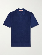 Orlebar Brown - Burnham Tie Stitch Linen-blend Polo Shirt - Blue