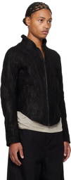 Julius Black Warped Leather Jacket