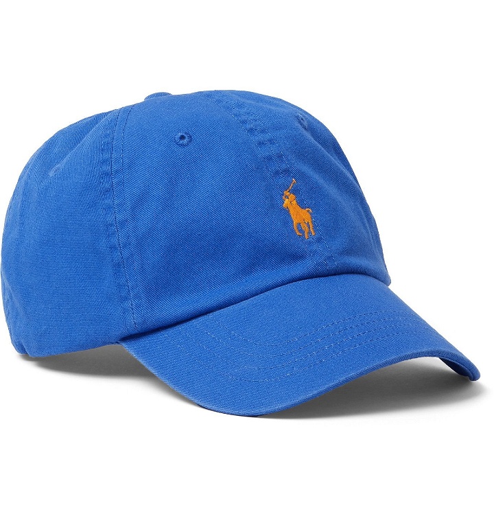 Photo: POLO RALPH LAUREN - Logo-Embroidered Cotton-Twill Baseball Cap - Blue