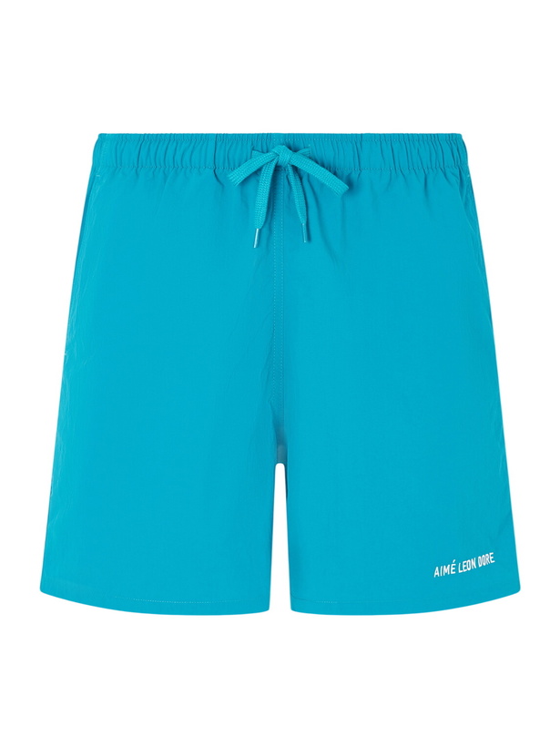 Photo: Aimé Leon Dore - Straight-Leg Logo-Embroidered Shell Drawstring Shorts - Green