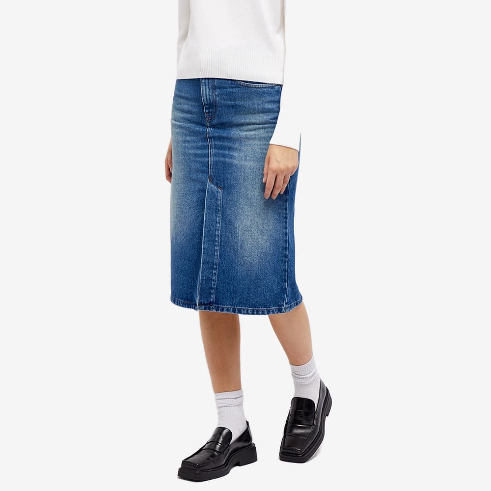 AMI Women's Denim Pencil Skirt in Blue AMI