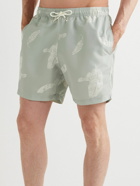 Mr P. - Straight-Leg Mid-Length Printed Swim Shorts - Green