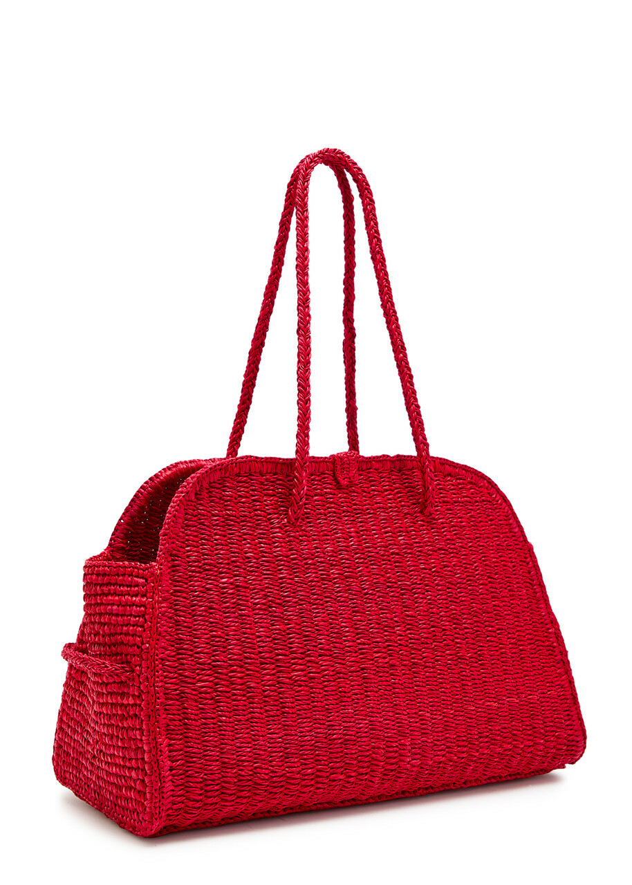 Jacquemus Le Turismo Raphia Raffia Tote bag - Red - One Size