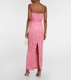 Rasario Bustier floral lace midi dress
