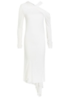 Aaron Esh Asymmetric Jersey Midi Dress White