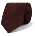 Rubinacci - 8cm Mélange Wool and Silk-Blend Tie - Burgundy