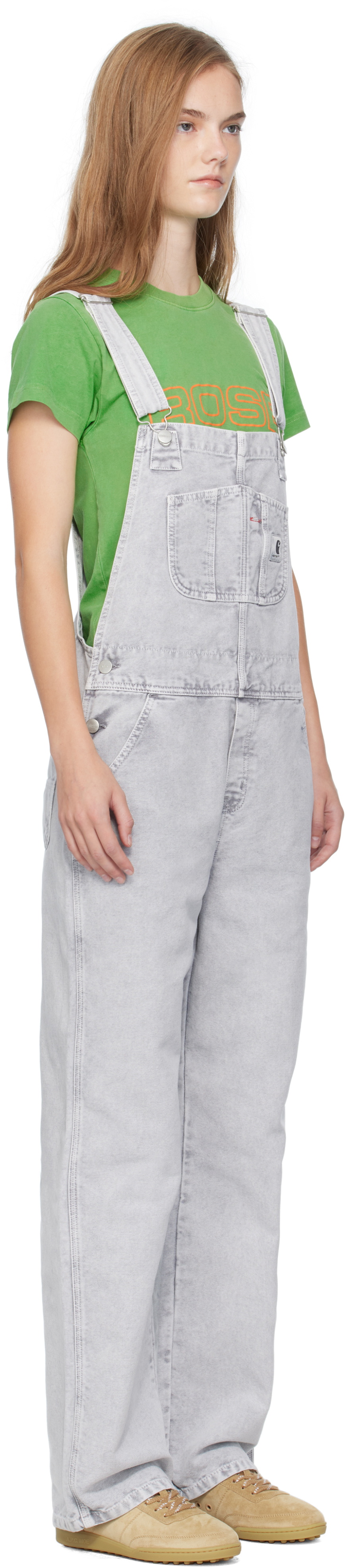 Carhartt Work In Progress Gray Bib Straight Overalls