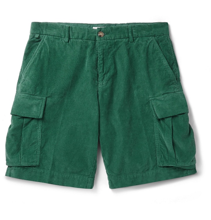 Photo: MAN 1924 - Cotton-Corduroy Cargo Shorts - Green