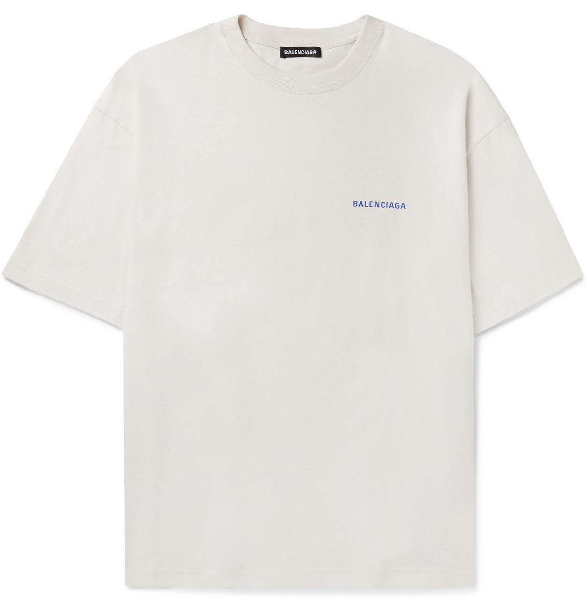 BALENCIAGA - Logo-Print Cotton-Jersey T-Shirt - Neutrals
