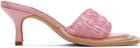 Sinéad O’Dwyer Pink Tabitha Ringwood Edition Satin & Leather Heels