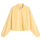 Adidas Women's Terry Towel V Neck Polo Top in Orange Tint