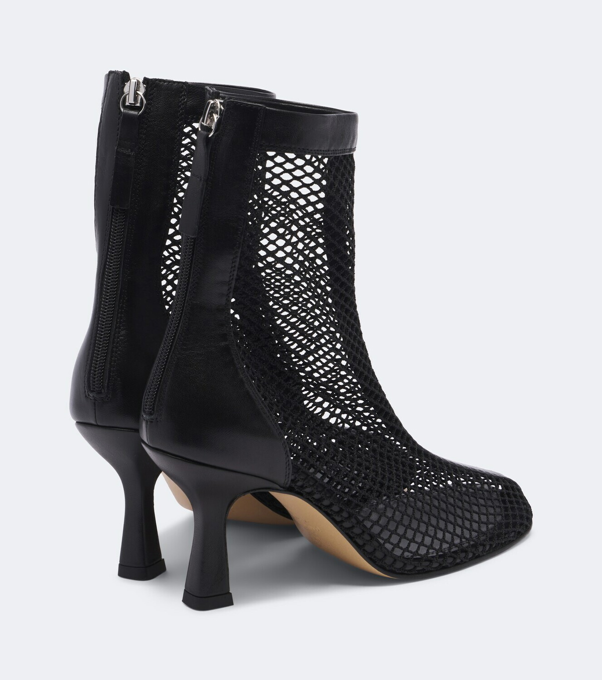 Souliers Martinez Fira leather-trimmed mesh ankle boots