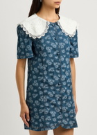 Sister Jane Wildflower Floral-jacquard Chambray Mini Dress Denim