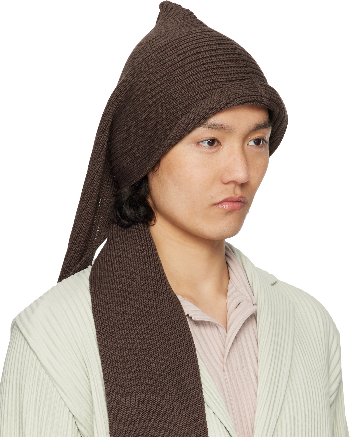 BEANIE SCARF HOMME PLISSÉ ISSEY MIYAKE HOMME PLISSÉ ISSEY MIYAKE Brown Beanie Scarf Homme Plisse