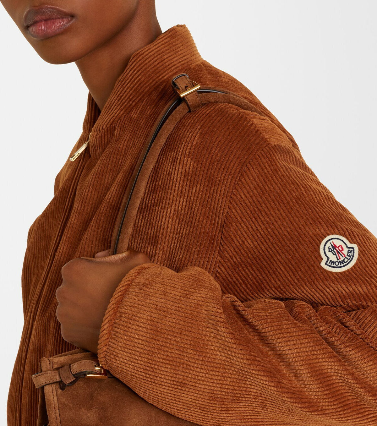 Moncler Blageon corduroy down bomber jacket