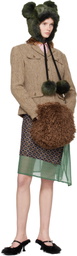 Anna Sui SSENSE Exclusive Brown Faux-Fur Muff Hand Warmer