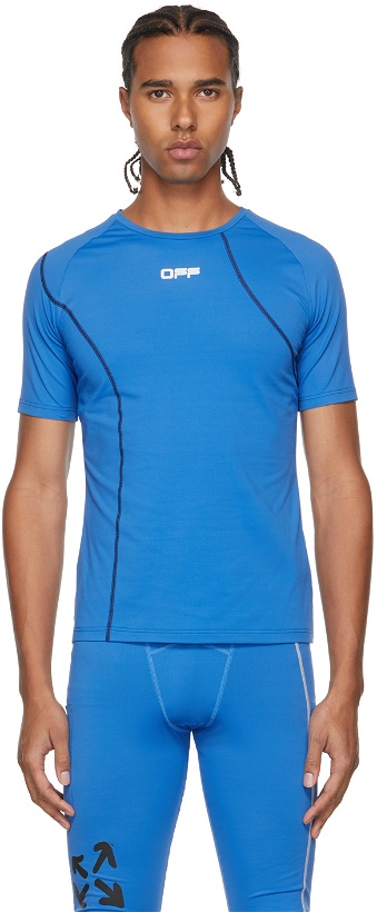Photo: Off-White Blue Active Logo Compression T-Shirt