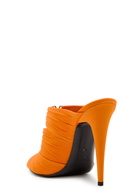 Saint Laurent Emilie 110 Ruched Satin Sandals Orange