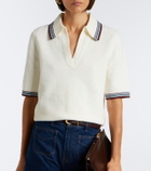 Veronica Beard Quinelle knitted cotton-blend polo shirt