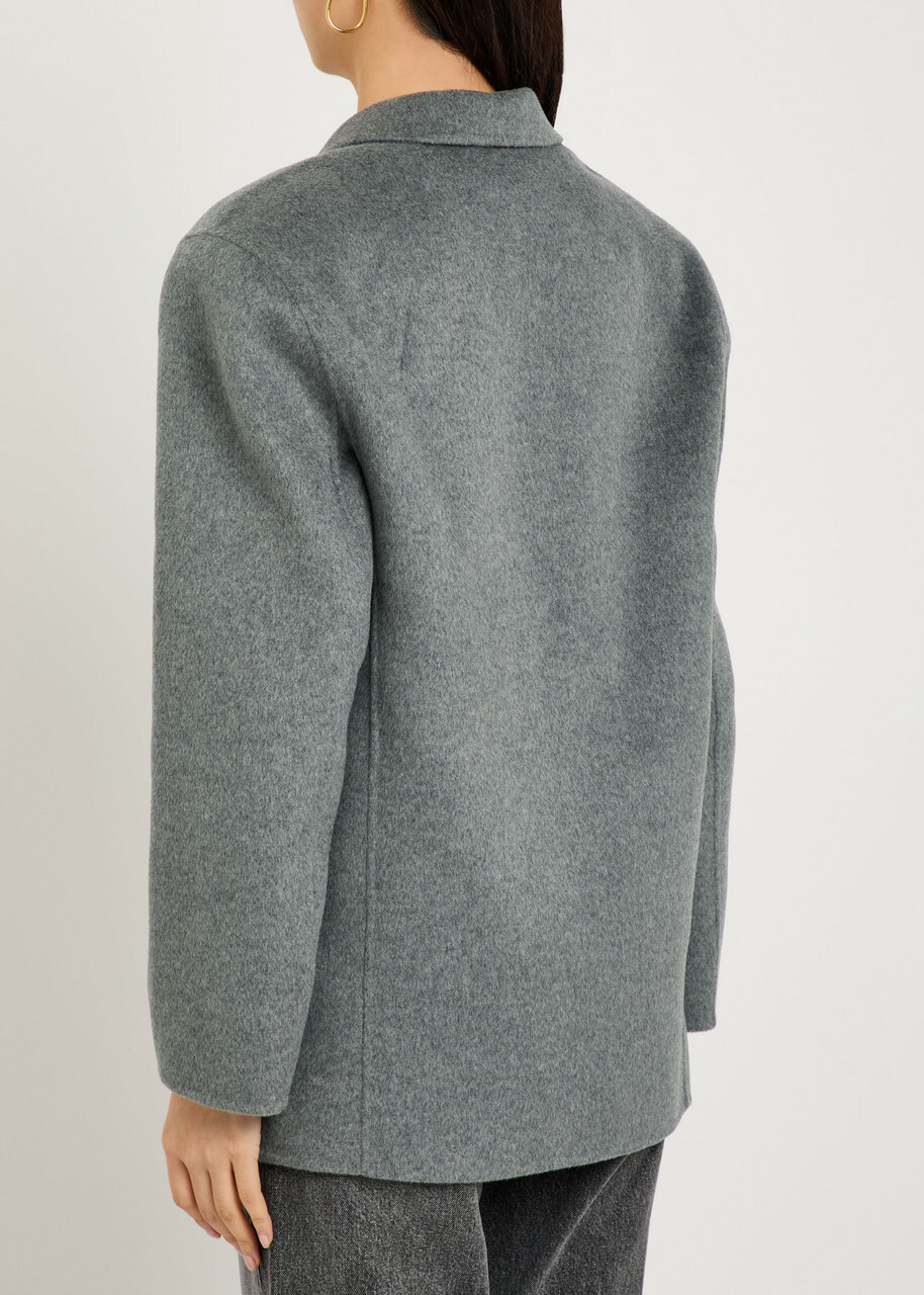 Anine Bing Quinn Wool and Cashmere-blend Blazer Grey